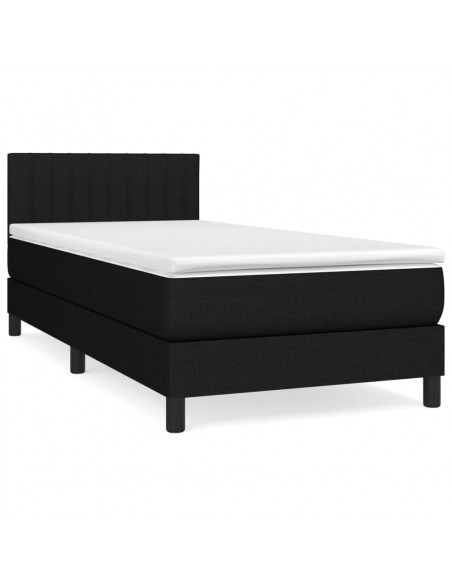 Giroletto a Molle con Materasso Nero 90x190 cm in Tessuto