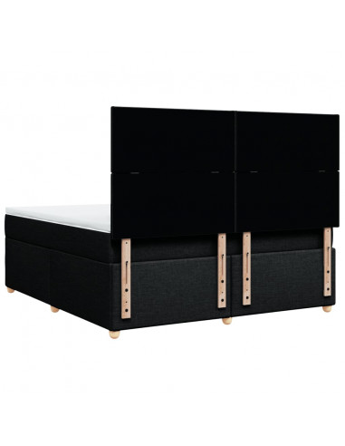 Giroletto a Molle con Materasso Nero 180x200 cm in Tessuto