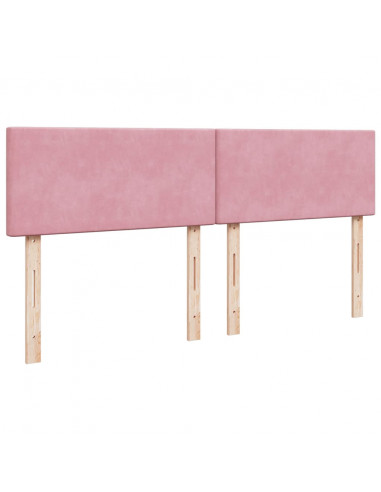 Giroletto a Molle con Materasso Rosa 200x200 cm in Velluto