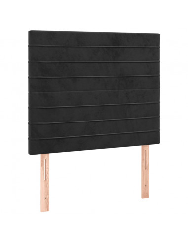 Giroletto a Molle con Materasso Nero 120x200 cm in Velluto