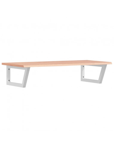 Ripiano a Parete per Lavabo in Acciaio e Massello di Rovere