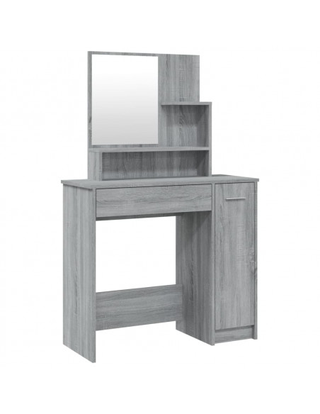 Toeletta con Specchio Grigio Sonoma 86,5x35x136 cm