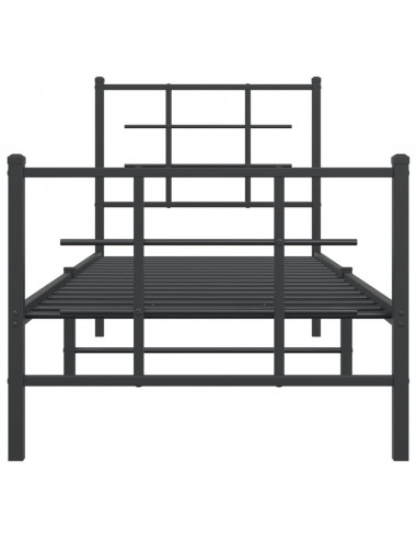 Giroletto con Testiera e Pediera Metallo Nero 80x200 cm