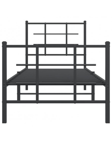 Giroletto con Testiera e Pediera Metallo Nero 80x200 cm