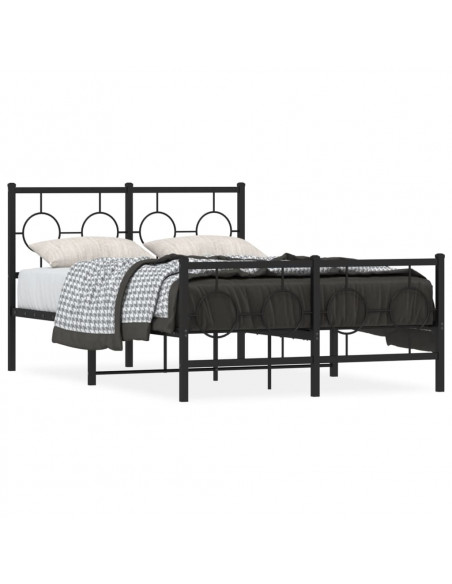 Giroletto con Testiera e Pediera Metallo Nero 120x190 cm