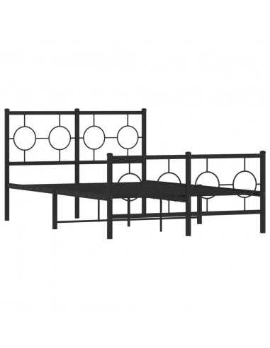 Giroletto con Testiera e Pediera Metallo Nero 120x190 cm