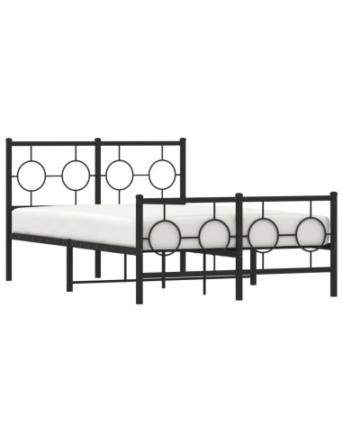 Giroletto con Testiera e Pediera Metallo Nero 120x190 cm