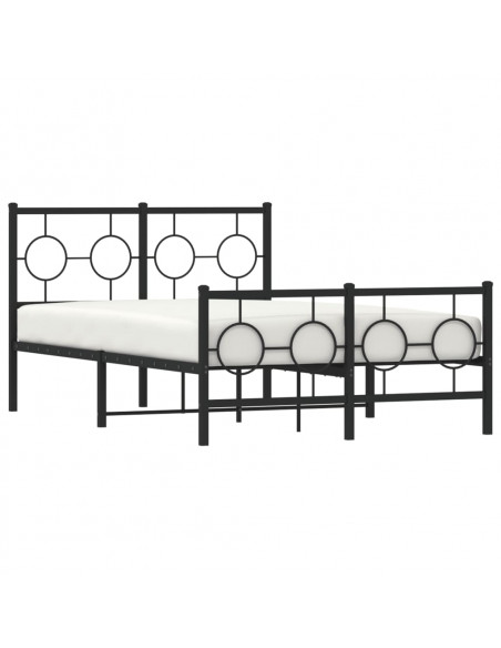 Giroletto con Testiera e Pediera Metallo Nero 120x190 cm