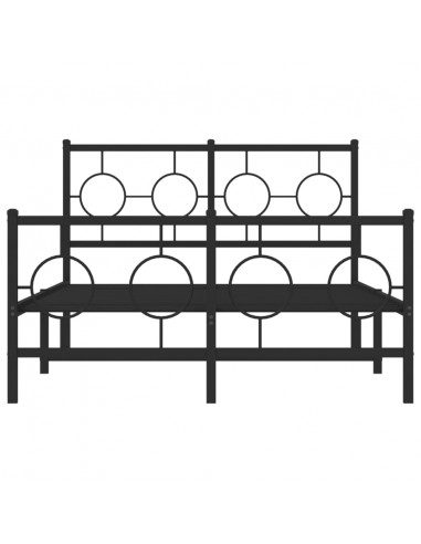 Giroletto con Testiera e Pediera Metallo Nero 120x190 cm