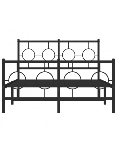 Giroletto con Testiera e Pediera Metallo Nero 120x190 cm