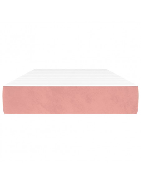 Materasso a Molle Insacchettate Rosa 80x220x20 cm in Velluto