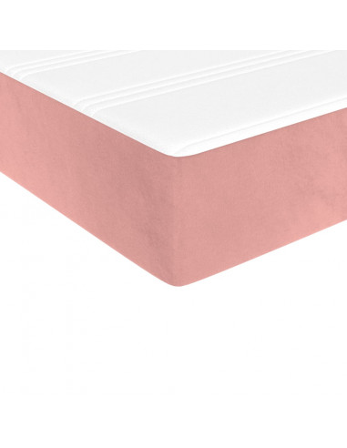 Materasso a Molle Insacchettate Rosa 80x220x20 cm in Velluto