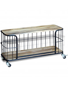 Mobile Porta TV in Solido Legno di Mango 100x40x45 cm 2