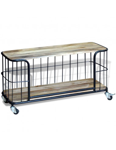 Mobile Porta TV in Solido Legno di Mango 100x40x45 cm