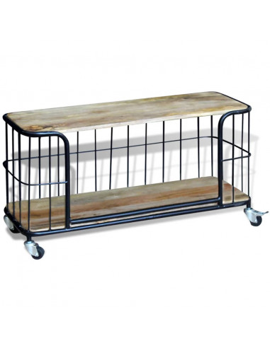 Mobile Porta TV in Solido Legno di Mango 100x40x45 cm