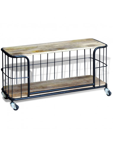 Mobile Porta TV in Solido Legno di Mango 100x40x45 cm
