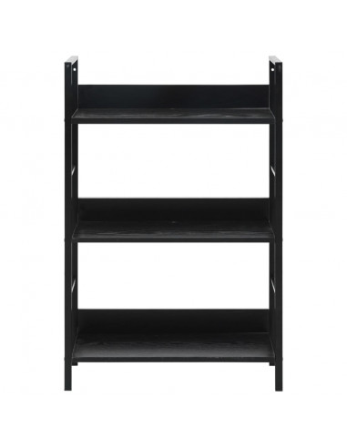 Scaffale Libri 3 Ripiani Nero 60x27,6x90,5 cm Legno Multistrato