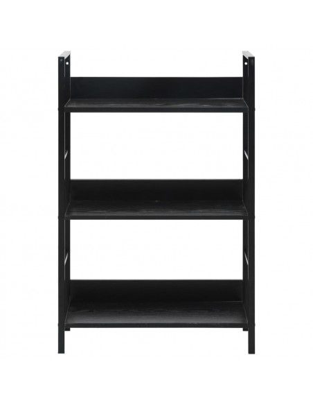 Scaffale Libri 3 Ripiani Nero 60x27,6x90,5 cm Legno Multistrato
