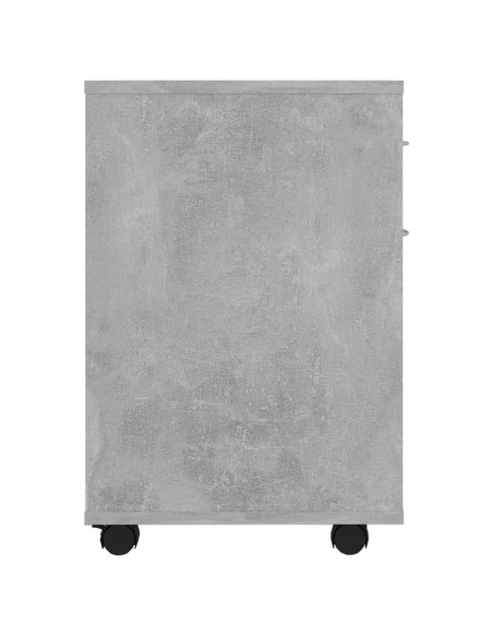 Mobiletto con Ruote Grigio Cemento 45x38x54cm Legno Multistrato