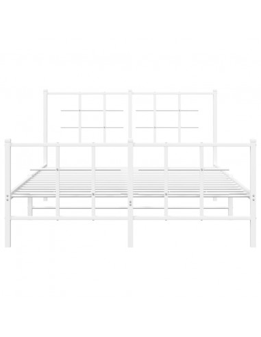 Giroletto con Testiera e Pediera Metallo Bianco 140x190 cm