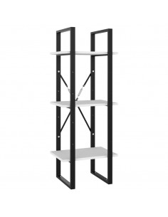 Libreria a 3 Ripiani Bianca 40x30x105 cm in Legno Multistrato 2