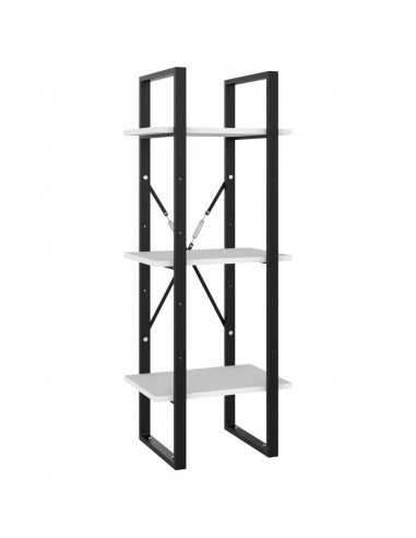 Libreria a 3 Ripiani Bianca 40x30x105 cm in Legno Multistrato