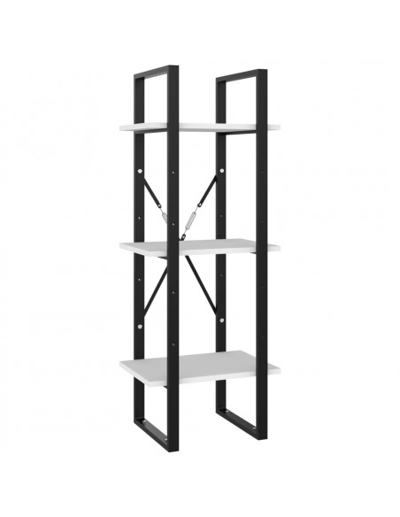 Libreria a 3 Ripiani Bianca 40x30x105 cm in Legno Multistrato