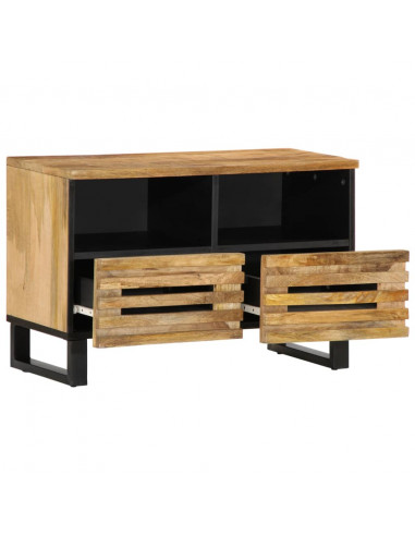 Mobile Porta TV 70x34x46 cm in Legno Massello di Mango Grezzo