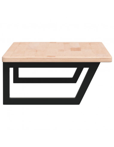 Ripiano a Parete per Lavabo in Acciaio e Massello di Rovere