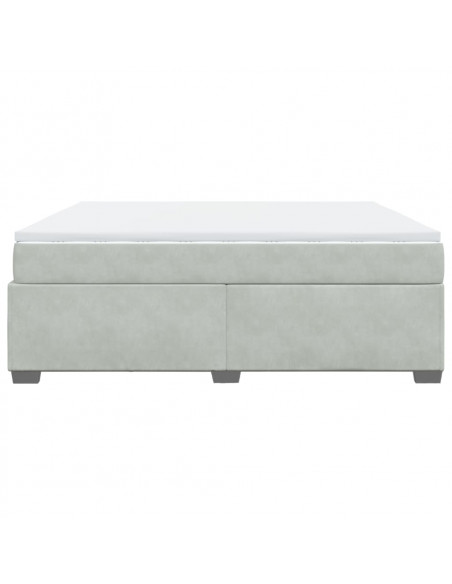 Giroletto a Molle con Materasso Grigio Chiaro 180x200cm Velluto