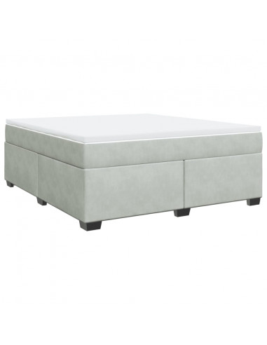 Giroletto a Molle con Materasso Grigio Chiaro 180x200cm Velluto