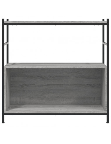 Libreria Grigio Sonoma 80x30x78,5 cm Legno Multistrato e Ferro