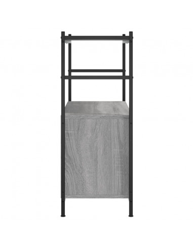 Libreria Grigio Sonoma 80x30x78,5 cm Legno Multistrato e Ferro