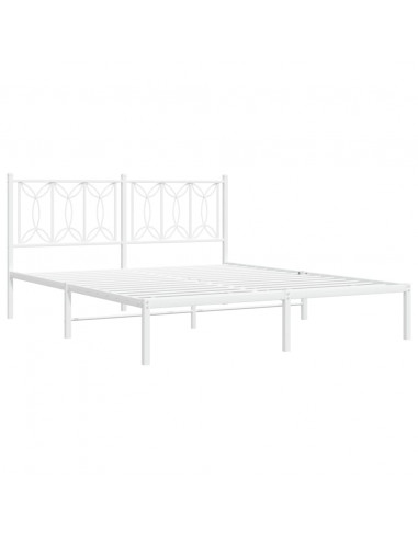 Giroletto con Testiera Metallo Bianco 160x200 cm