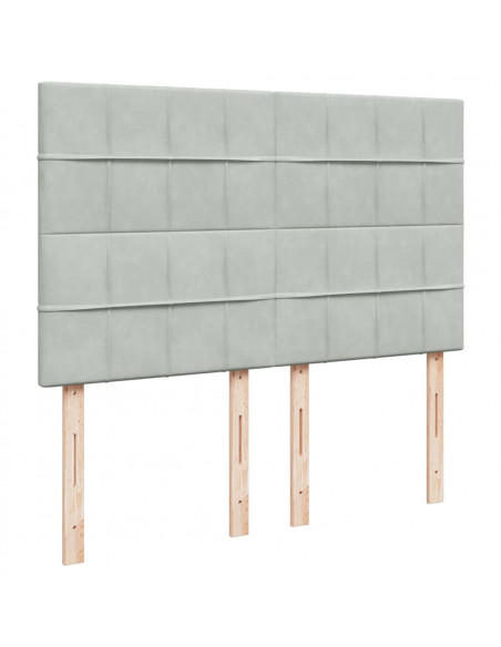 Giroletto a Molle con Materasso Grigio Chiaro 140x190cm Velluto