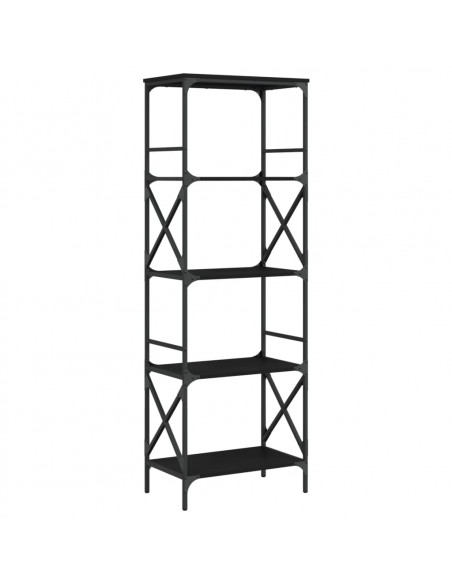 Libreria a 5 Ripiani Nera 59x35x171 cm in Legno Multistrato