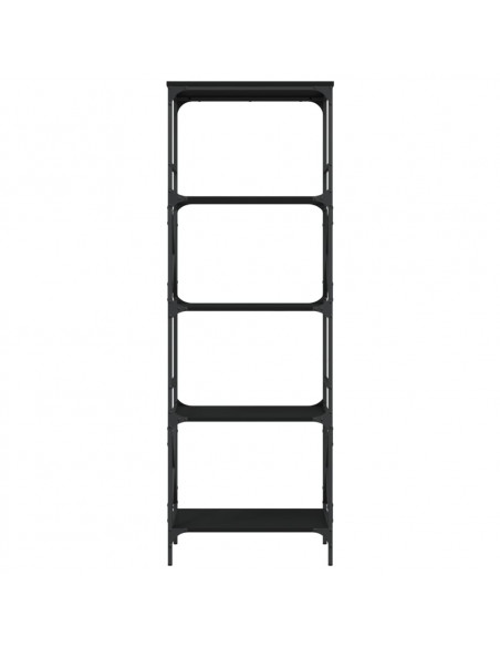 Libreria a 5 Ripiani Nera 59x35x171 cm in Legno Multistrato