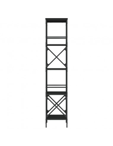 Libreria a 5 Ripiani Nera 59x35x171 cm in Legno Multistrato