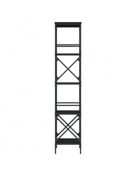 Libreria a 5 Ripiani Nera 59x35x171 cm in Legno Multistrato