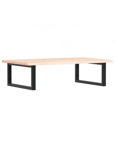 Ripiano a Parete per Lavabo in Acciaio e Massello di Rovere