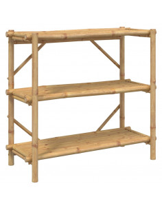 Scaffale 3 Ripiani 100x40x90 cm in Bambù 2
