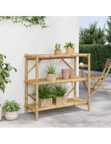 Scaffale 3 Ripiani 100x40x90 cm in Bambù