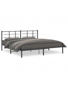 Giroletto con Testiera in Metallo Nero 193x203 cm 2