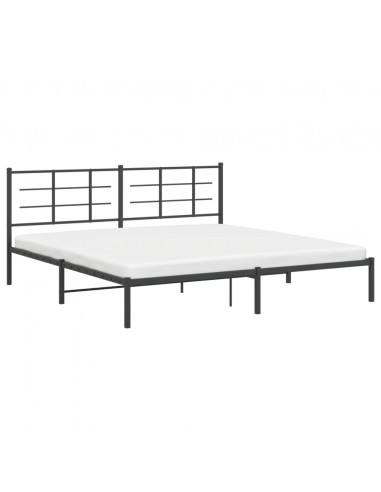 Giroletto con Testiera in Metallo Nero 193x203 cm