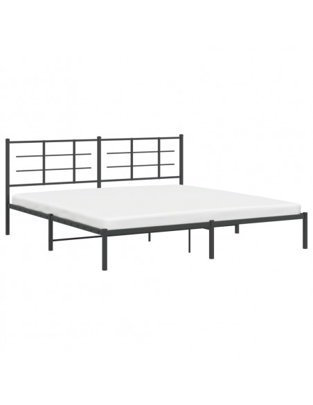 Giroletto con Testiera in Metallo Nero 193x203 cm