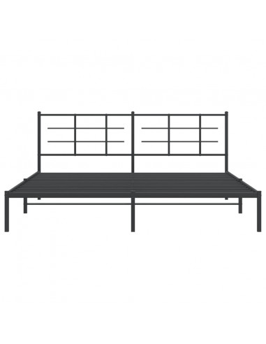 Giroletto con Testiera in Metallo Nero 193x203 cm