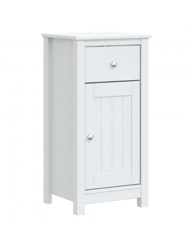 Mobile da Bagno BERG Bianco 40x34x80 cm Legno Massello di Pino