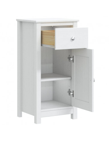 Mobile da Bagno BERG Bianco 40x34x80 cm Legno Massello di Pino