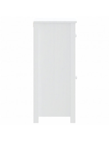 Mobile da Bagno BERG Bianco 40x34x80 cm Legno Massello di Pino