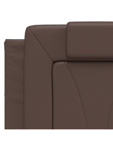 Giroletto con Testiera Marrone 120x200 cm in Similpelle